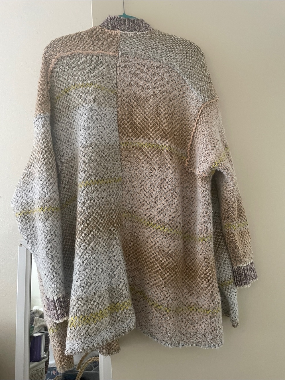 Free People Cozy Open-Front Women’s Cardigan Sweater in Neutral Mix - Picture 6 of 12